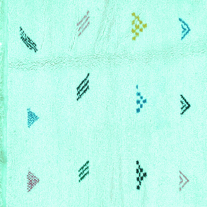 Square Solid Turquoise Modern Rug, abs1810turq