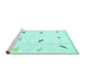 Sideview of Machine Washable Solid Turquoise Modern Area Rugs, wshabs1810turq