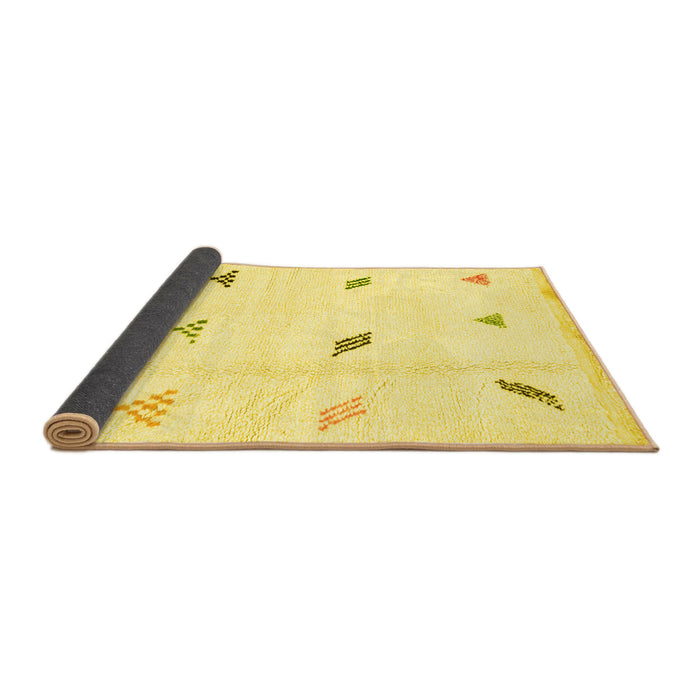 Sideview of Solid Yellow Modern Rug, abs1810yw