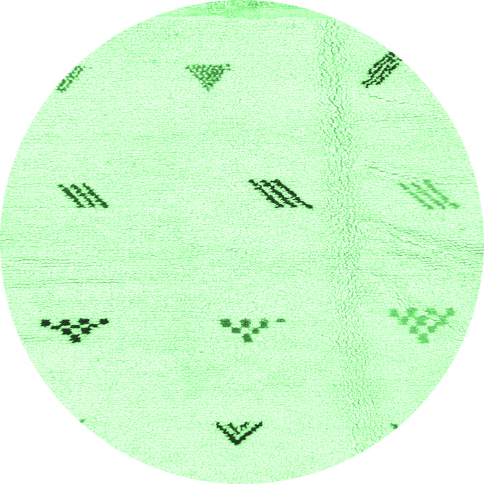 Round Machine Washable Solid Emerald Green Modern Area Rugs, wshabs1810emgrn