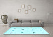 Machine Washable Solid Light Blue Modern Rug in a Living Room, wshabs1810lblu