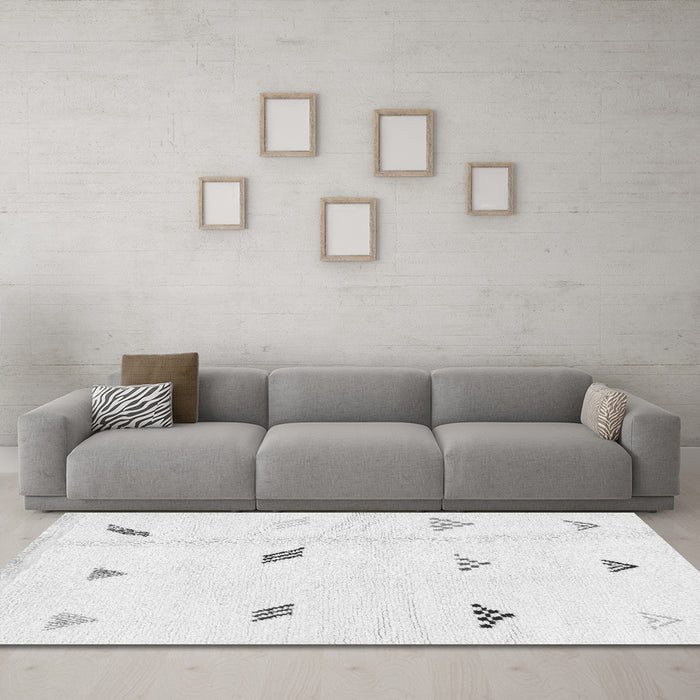 Machine Washable Solid Gray Modern Rug in a Living Room,, wshabs1810gry