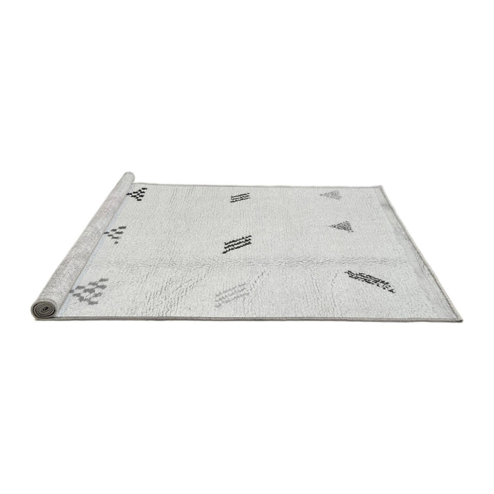 Sideview of Machine Washable Solid Gray Modern Rug, wshabs1810gry