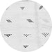 Round Machine Washable Solid Gray Modern Rug, wshabs1810gry