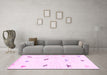 Machine Washable Solid Pink Modern Rug in a Living Room, wshabs1810pnk