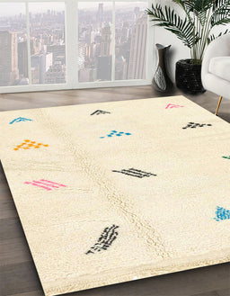 Machine Washable Abstract Gold Rug in a Family Room, wshabs1810