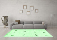 Machine Washable Solid Emerald Green Modern Rug, wshabs1810emgrn