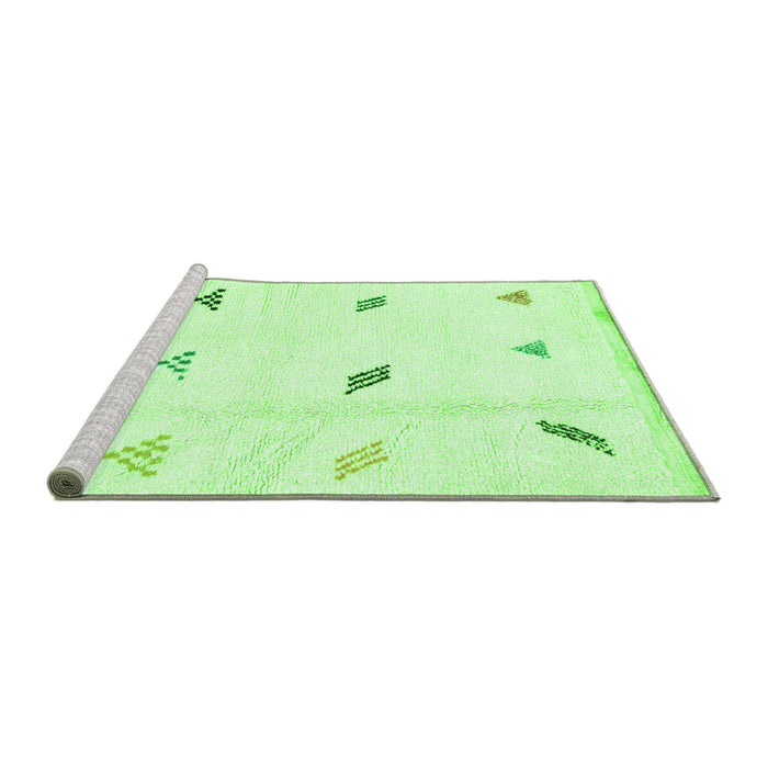 Sideview of Machine Washable Solid Green Modern Area Rugs, wshabs1810grn