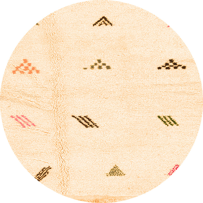 Round Machine Washable Solid Orange Modern Area Rugs, wshabs1810org