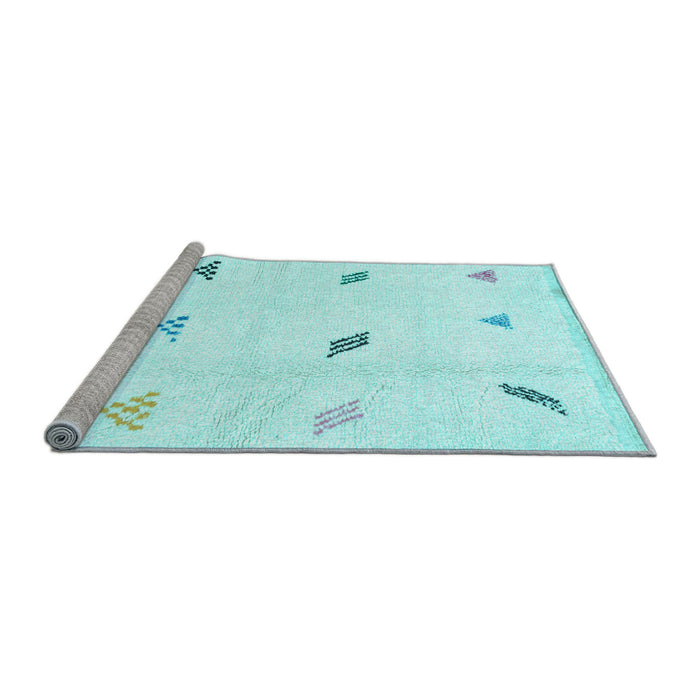 Sideview of Machine Washable Solid Light Blue Modern Rug, wshabs1810lblu