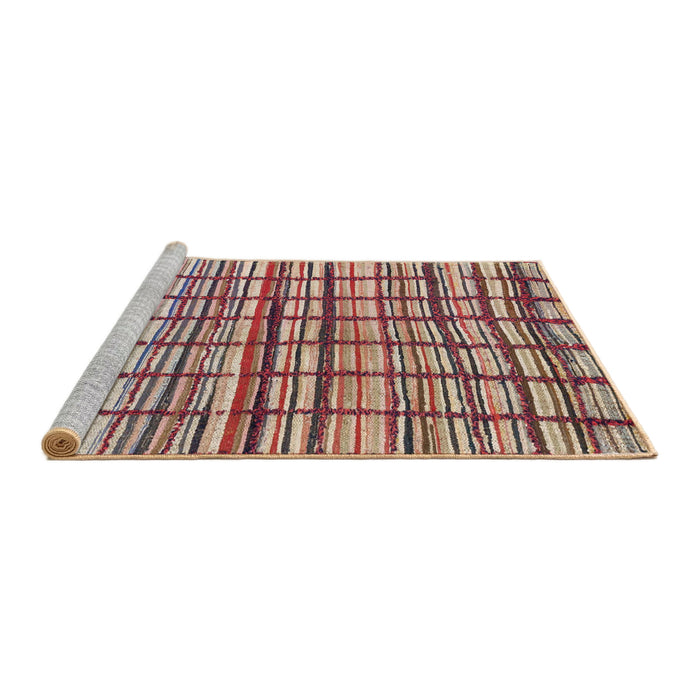 Sideview of Machine Washable Abstract Brown Sugar Brown Rug, wshabs1811