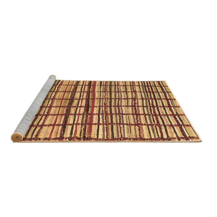 Sideview of Machine Washable Abstract Brown Modern Rug, wshabs1811brn