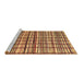 Sideview of Machine Washable Abstract Brown Modern Rug, wshabs1811brn