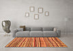 Machine Washable Abstract Orange Modern Area Rugs in a Living Room, wshabs1811org