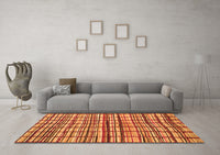 Machine Washable Abstract Orange Modern Rug, wshabs1811org