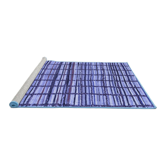 Sideview of Machine Washable Abstract Blue Modern Rug, wshabs1811blu