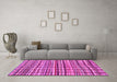 Machine Washable Abstract Pink Modern Rug in a Living Room, wshabs1811pnk