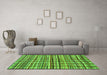 Machine Washable Abstract Green Modern Area Rugs in a Living Room,, wshabs1811grn