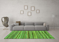 Machine Washable Abstract Green Modern Rug, wshabs1811grn