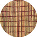 Round Machine Washable Abstract Brown Modern Rug, wshabs1811brn