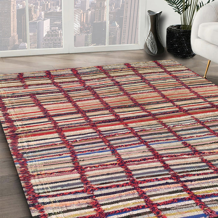 Abstract Brown Modern Rug in Family Room, abs1811