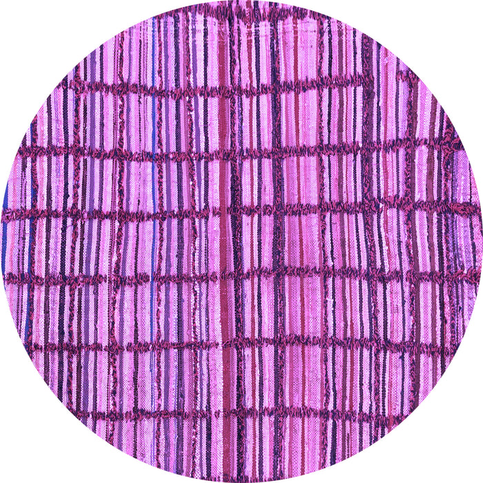Round Machine Washable Abstract Purple Modern Area Rugs, wshabs1811pur