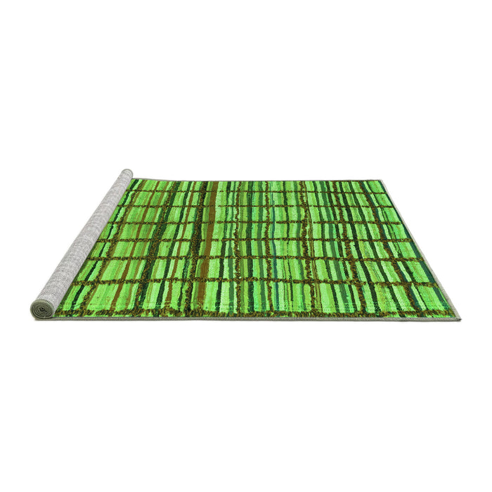 Sideview of Machine Washable Abstract Green Modern Area Rugs, wshabs1811grn