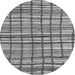 Round Machine Washable Abstract Gray Modern Rug, wshabs1811gry