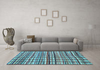 Machine Washable Abstract Light Blue Modern Rug, wshabs1811lblu