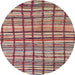 Round Abstract Brown Modern Rug, abs1811