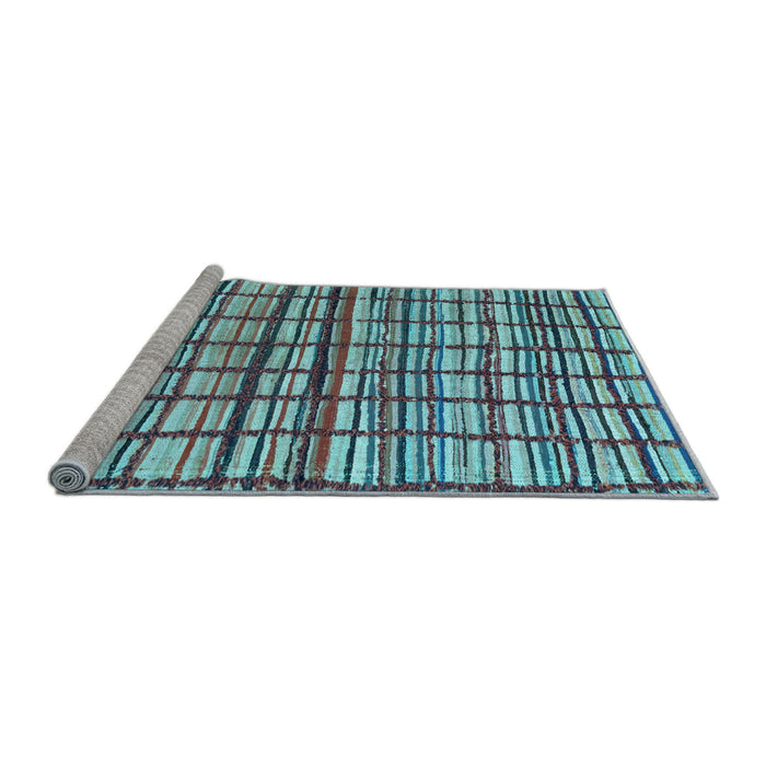 Sideview of Machine Washable Abstract Light Blue Modern Rug, wshabs1811lblu