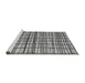 Sideview of Machine Washable Abstract Gray Modern Rug, wshabs1811gry