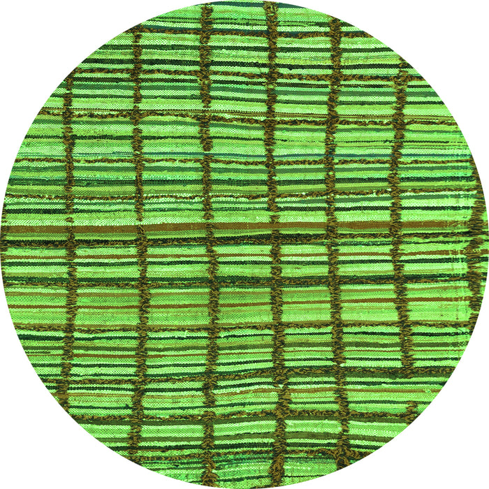 Round Abstract Green Modern Rug, abs1811grn
