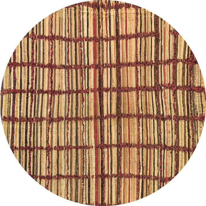 Round Abstract Brown Modern Rug, abs1811brn