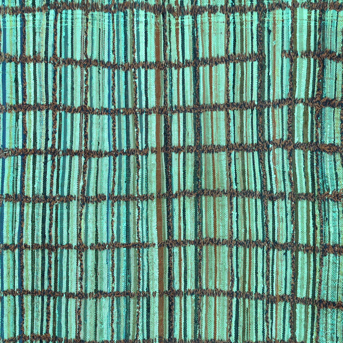 Square Machine Washable Abstract Turquoise Modern Area Rugs, wshabs1811turq