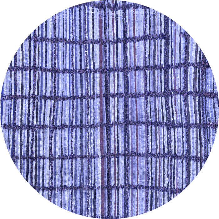 Round Abstract Blue Modern Rug, abs1811blu