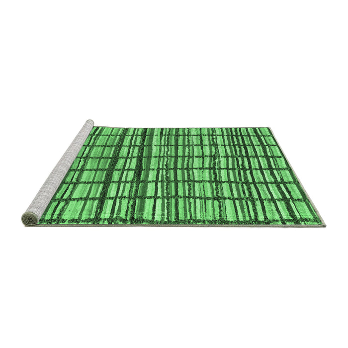 Sideview of Machine Washable Abstract Emerald Green Modern Area Rugs, wshabs1811emgrn