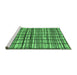 Sideview of Machine Washable Abstract Emerald Green Modern Area Rugs, wshabs1811emgrn