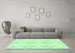 Machine Washable Oriental Emerald Green Modern Area Rugs in a Living Room,, wshabs1812emgrn