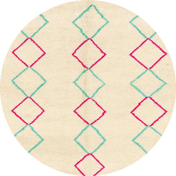 Round Abstract Pale Gold Oriental Rug, abs1812