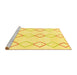 Sideview of Machine Washable Oriental Yellow Modern Rug, wshabs1812yw