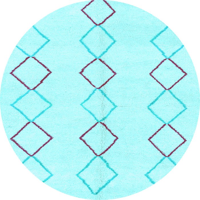 Round Oriental Light Blue Modern Rug, abs1812lblu