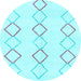 Round Oriental Light Blue Modern Rug, abs1812lblu