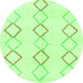 Round Machine Washable Oriental Green Modern Area Rugs, wshabs1812grn