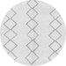 Round Machine Washable Oriental Gray Modern Rug, wshabs1812gry