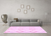 Machine Washable Oriental Pink Modern Rug, wshabs1812pnk