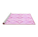 Sideview of Machine Washable Oriental Pink Modern Rug, wshabs1812pnk