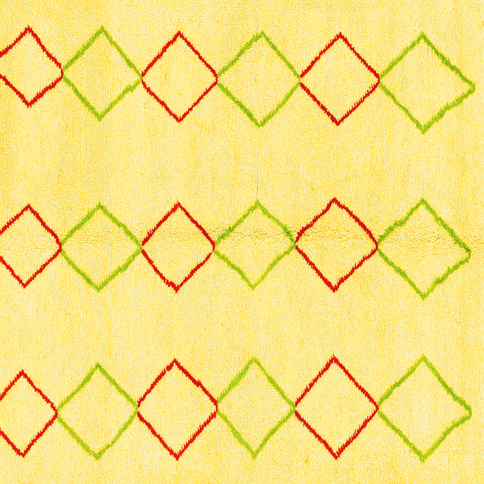 Square Machine Washable Oriental Yellow Modern Rug, wshabs1812yw