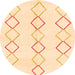 Round Oriental Orange Modern Rug, abs1812org