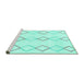 Sideview of Machine Washable Oriental Turquoise Modern Area Rugs, wshabs1812turq